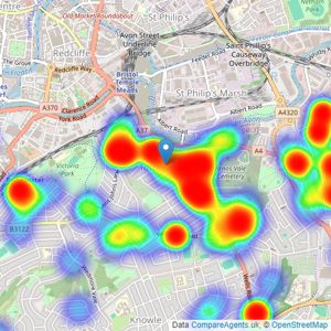 Greenwoods Property Centre - Bristol listings heatmap