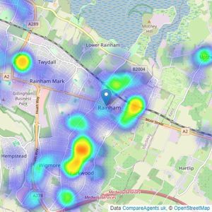 Greyfox Estate Agents - Rainham listings heatmap