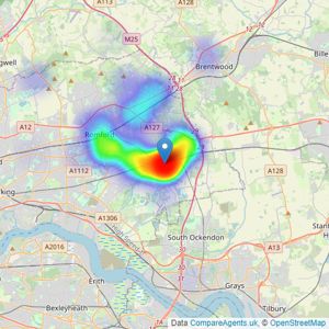 Griffin Residential Group - Upminster listings heatmap