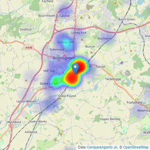 Guest Estate Agents - Bromsgrove listings heatmap