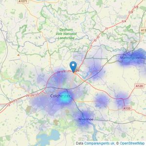 Gyles & Rose - Colchester listings heatmap