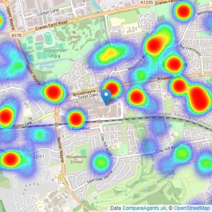 haart - Basildon listings heatmap