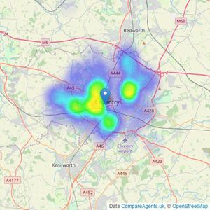 haart - Coventry listings heatmap