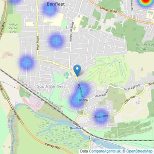 haart - covering Benfleet listings heatmap