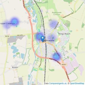 haart - covering Biggleswade listings heatmap