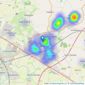 haart - covering Hinckley listings heatmap