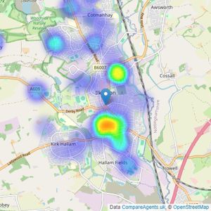 haart - covering Ilkeston listings heatmap