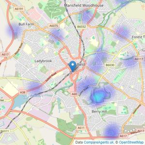 haart - covering Mansfield listings heatmap