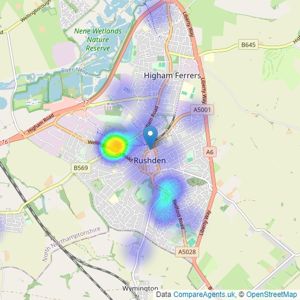 haart - covering Rushden listings heatmap