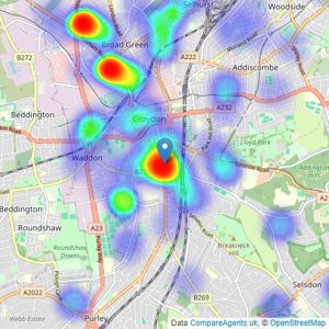 haart - Croydon listings heatmap