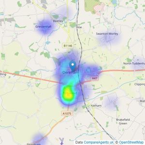 haart - Dereham listings heatmap