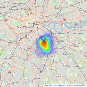 haart - Dulwich listings heatmap