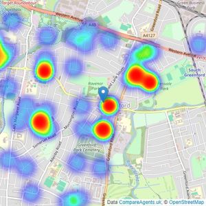 haart - Greenford listings heatmap