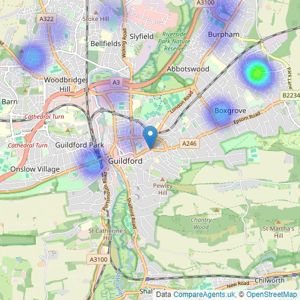 haart - Guildford listings heatmap