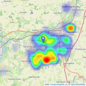 haart - Harlow listings heatmap