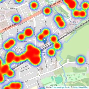 haart - Harold Wood listings heatmap