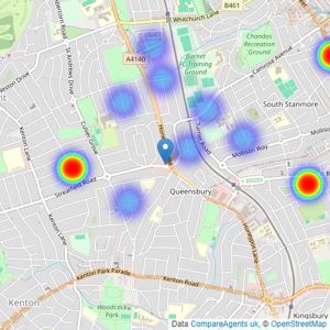 haart - Harrow listings heatmap