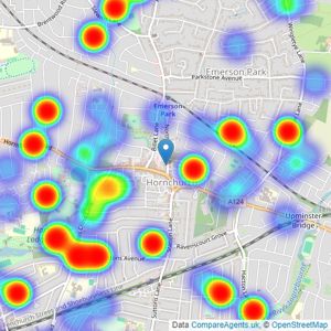 haart - Hornchurch listings heatmap