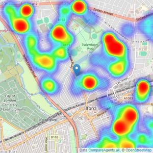 haart - Ilford listings heatmap