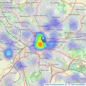 haart - Leeds listings heatmap