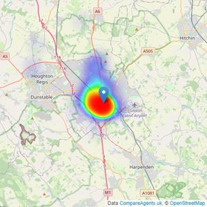 haart - Luton listings heatmap