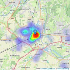 haart - Maidenhead listings heatmap