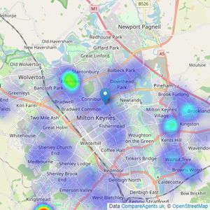 haart - Milton Keynes listings heatmap