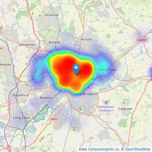 haart - Nottingham listings heatmap