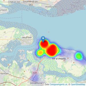 haart - Sheerness listings heatmap