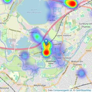 haart - Shepperton listings heatmap