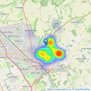 haart - Stopsley listings heatmap