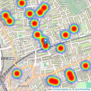 haart - Stratford listings heatmap