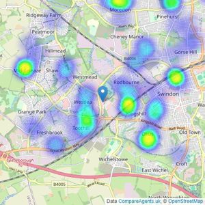 haart - Swindon listings heatmap