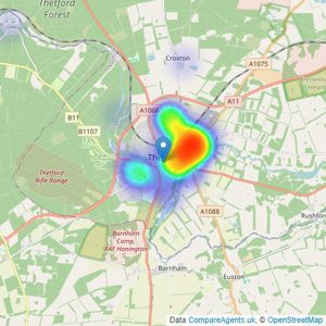 haart - Thetford listings heatmap