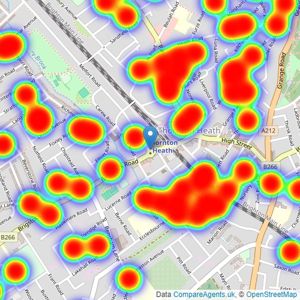 haart - Thornton Heath listings heatmap