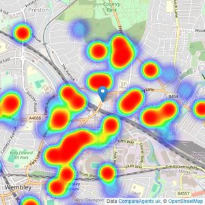 haart - Wembley listings heatmap