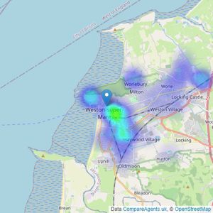 haart - Weston-Super-Mare listings heatmap