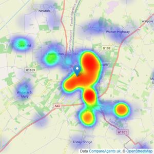 haart - Wisbech listings heatmap