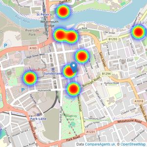 Hackett Property - Sunderland listings heatmap