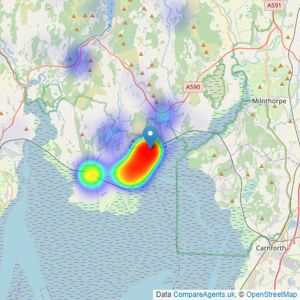 Hackney & Leigh - Grange Over Sands listings heatmap