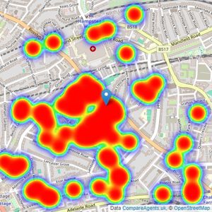 Hadleigh Residential - Belsize Park listings heatmap