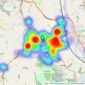 Hall & Benson - Heanor listings heatmap