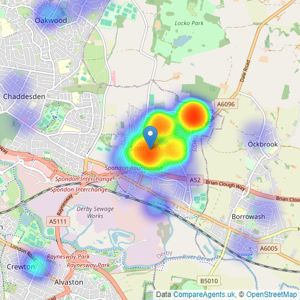 Hall & Benson - Spondon listings heatmap