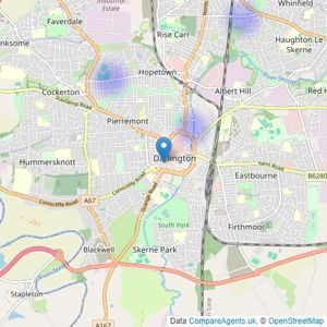 Hall Properties Estate Agents - Darlington listings heatmap