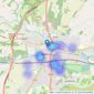 Halletts Estate Agents - Newbury listings heatmap