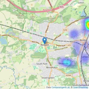 Halliwell Marks - Redhill listings heatmap