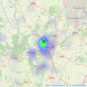 Halls Estate Agents - Kidderminster listings heatmap