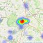 Halls Estate Agents - Oswestry listings heatmap