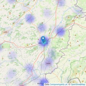 Halls Estate Agents - Welshpool listings heatmap