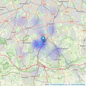 Hallways Estates - Croydon listings heatmap